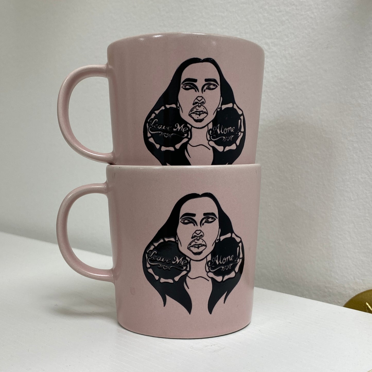 Leave Me Alone Mug: Blush Pink