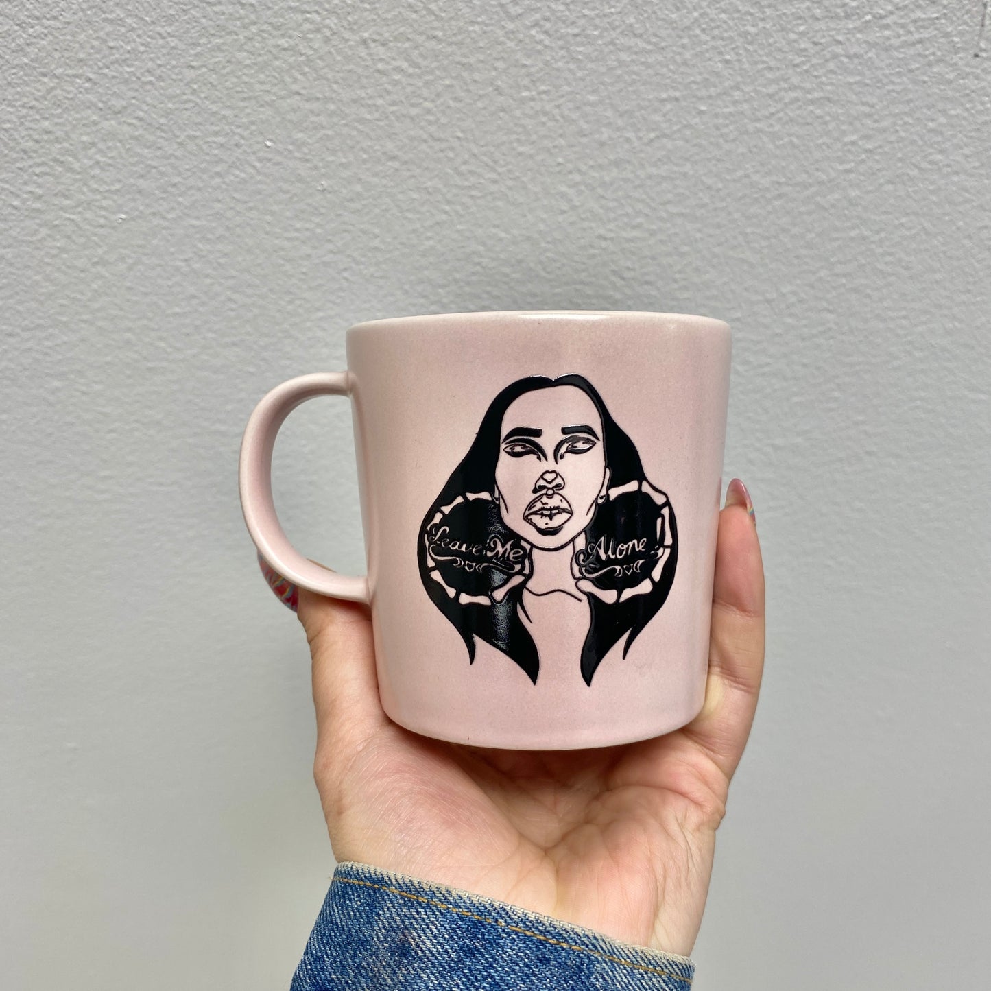 Leave Me Alone Mug: Blush Pink